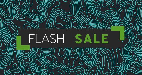 Flash sale promotion banner on dark wave background
