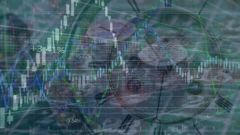 Abstract Finance and Gambling Concept with Data Overlay