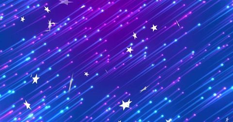 Streaming Neon Diagonal Light Streaks with White Stars, Futuristic Gradient for Tech