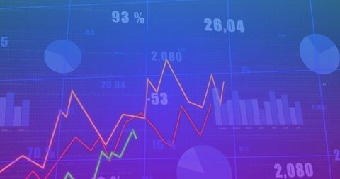 Financial Data with Trend Lines and Bar Charts - Download Free Stock Images Pikwizard.com