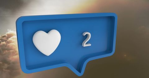 Social Media Like Icon with Cloudy Sky Background