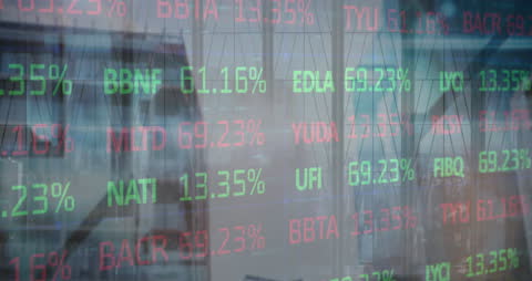 Digital Stock Market Data Overlay in Urban Setting