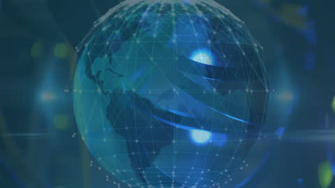 Digital Globe with Network Connections Overlay