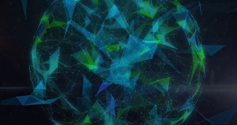Digital 3D Network Sphere with Blue and Green Nodes - Download Free Stock Images Pikwizard.com