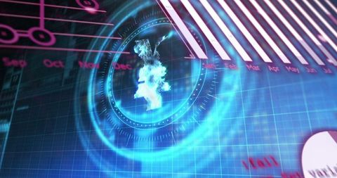 Digital Currency Concept Displaying Japanese Yen Symbol and Data Visualization