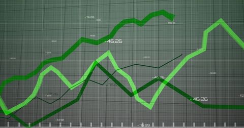 Dynamic Financial Graph with Growth Patterns on Digital Screen - Download Free Stock Images Pikwizard.com