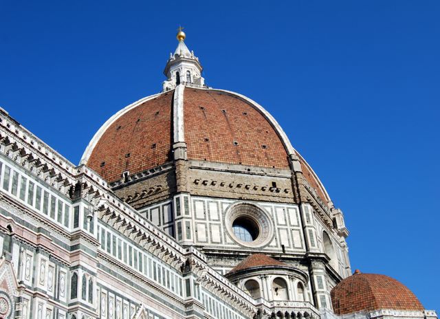 Close-up of Florence's Cathedral Dome under Blue Sky - Download Free Stock Photos Pikwizard.com