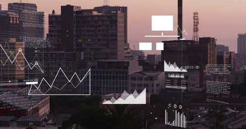 Digital Financial Analysis in Urban Skyline - Download Free Stock Images Pikwizard.com