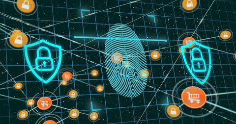 Futuristic Data Security Representation with Fingerprint - Download Free Stock Images Pikwizard.com