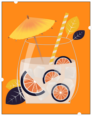 tropical citrus beverage with garnishes on transparent background in vector - Download Free Stock Videos Pikwizard.com