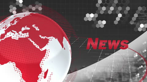 Dynamic Global News Animation Background with Rotating Globe