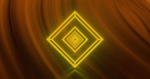 Neon geometric shapes over dynamic light trails