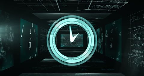 Digital Clock Overlaying Scientific Data Displays