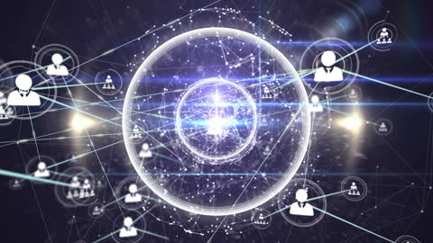 Digital Global Networking with People Icons