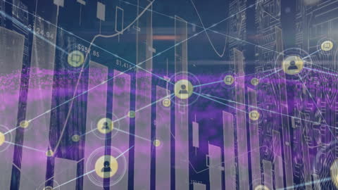 Digital Networking and Data Visualization with Profile Icons