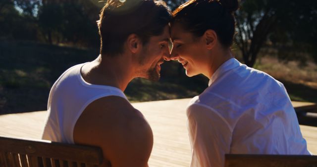 Romantic Couple Sharing Intimate Moment Outdoors - Download Free Stock Images Pikwizard.com