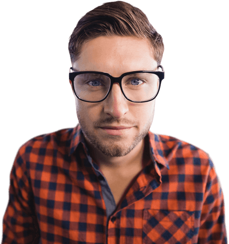 Transparent Portrait of Young Man Wearing Eyeglasses - Download Free Stock Videos Pikwizard.com