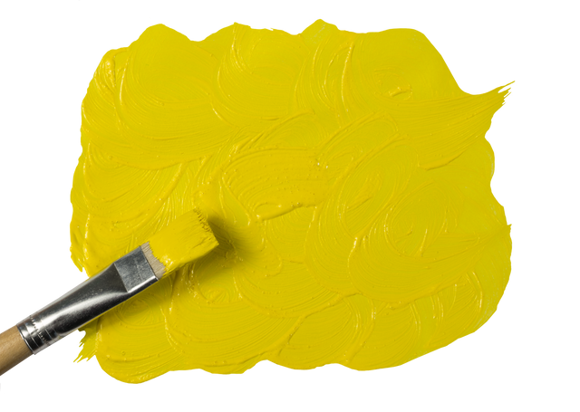 Wide Paint Brush with Yellow Stain on Transparent Background - Download Free Stock Videos Pikwizard.com