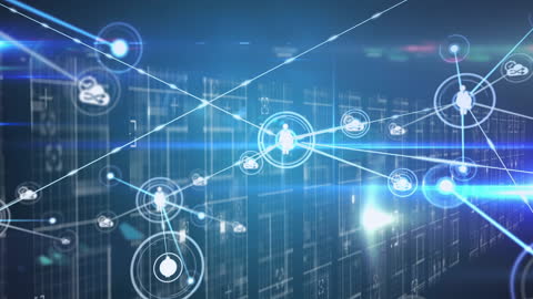 Futuristic Digital Network Connectivity Concept with Data Illustrations