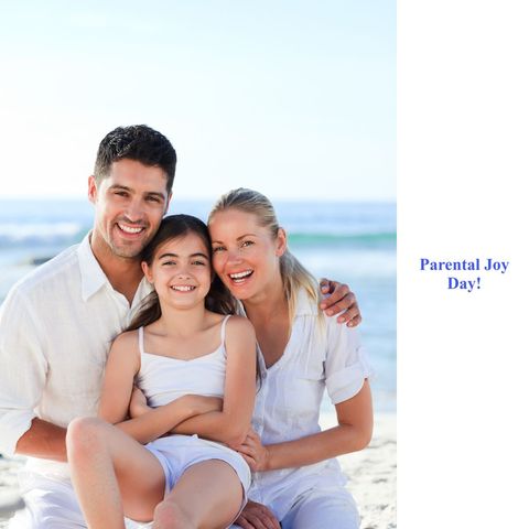 Happy Family Celebrating Parenthood on the Beach