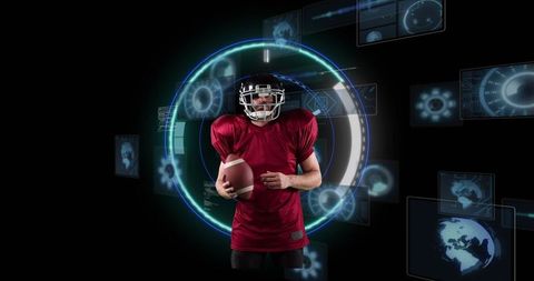 Rugby Player in High-Tech Analysis Interface Background