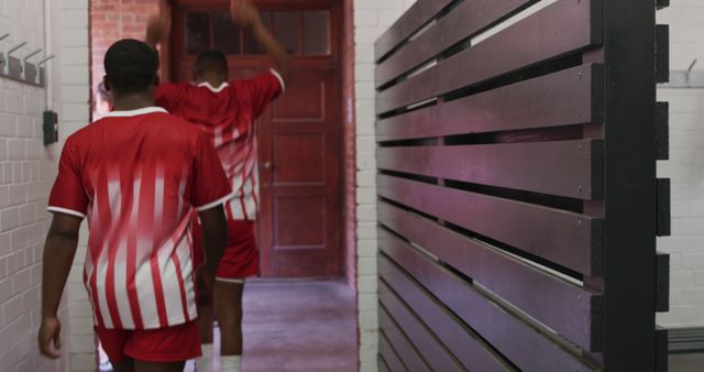 Soccer Players Entering Locker Room After Game - Download Free Stock Images Pikwizard.com