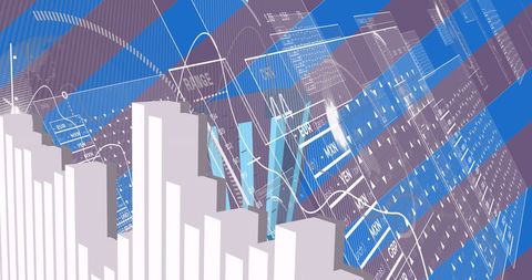 Abstract Data Analysis with USA Theme Overlay - Download Free Stock Images Pikwizard.com