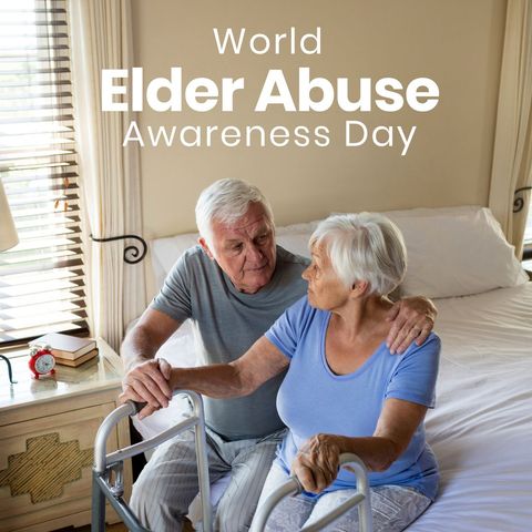 Senior Couple Embracing for World Elder Abuse Awareness Day