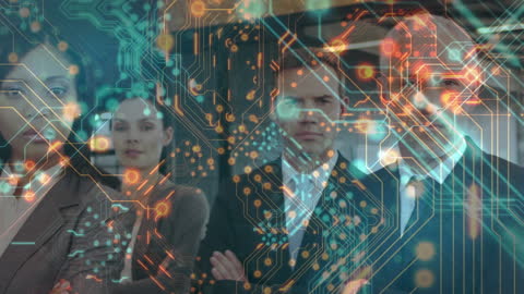 Technological Collaboration: Diverse Business Team in Office Environment