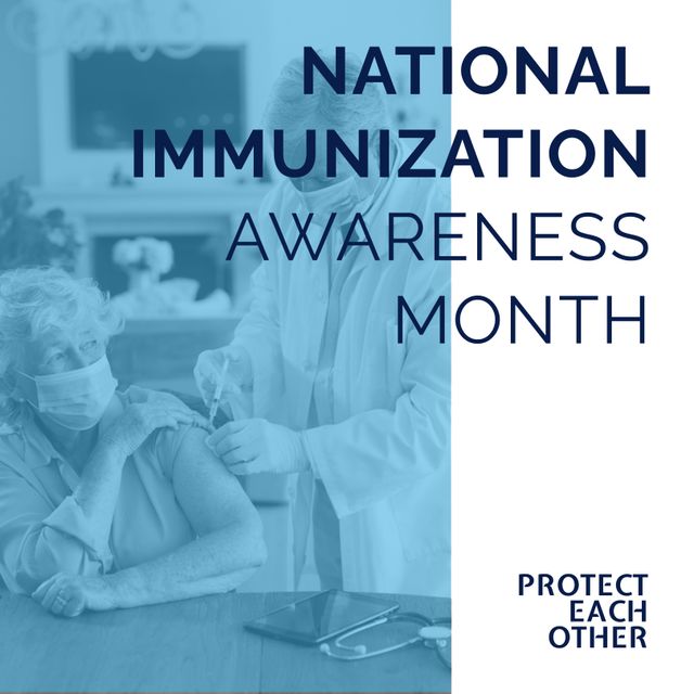 National Immunization Awareness Month Campaign with Doctor and Elderly Patient - Download Free Stock Templates Pikwizard.com