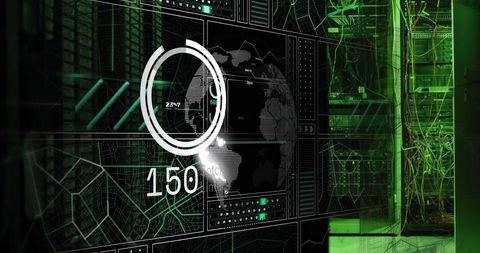 Digital Data Processing Conceptual Overlay on Computer Servers - Download Free Stock Images Pikwizard.com