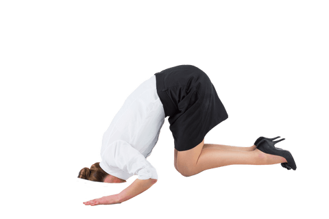 businesswoman kneeling with head withdrawn transparent background - Download Free Stock Videos Pikwizard.com