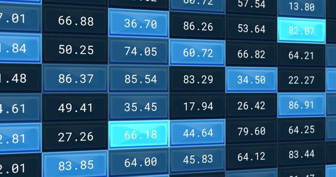 Dynamic Financial Data Display in Blue and Grey