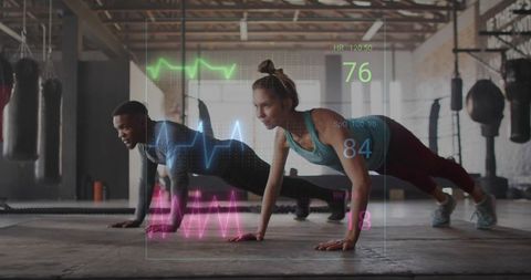 Dynamic Workout Pair with Interactive Fitness Tracking Display