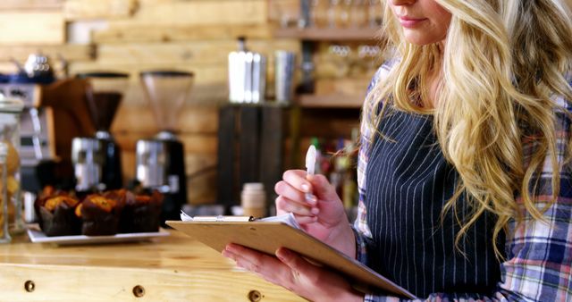 Female Barista Taking Orders in Rustic Coffee Shop - Download Free Stock Images Pikwizard.com