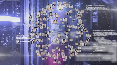 Global Network of User Profiles Represented on Digital Globe