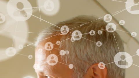 Senior Businessman Connected Through Global Networking