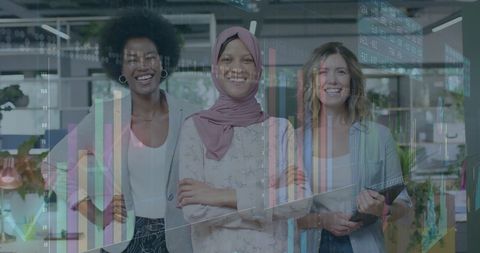 Diverse Businesswomen Collaborating with Financial Data