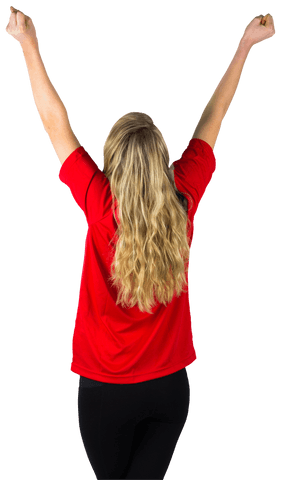 Back View of Enthusiastic Female Fan Cheering in Transparency - Download Free Stock Videos Pikwizard.com