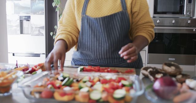 Home Cook Preparing Fresh Vegetable Tray in Modern Kitchen - Download Free Stock Images Pikwizard.com