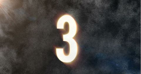 Glowing Number Three on Dark Textured Background - Download Free Stock Images Pikwizard.com
