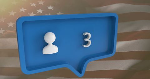 Social Media Engagement Overlaid on American Flag