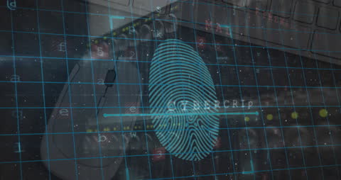 Fingerprint and Cybersecurity Interface Technology Concept