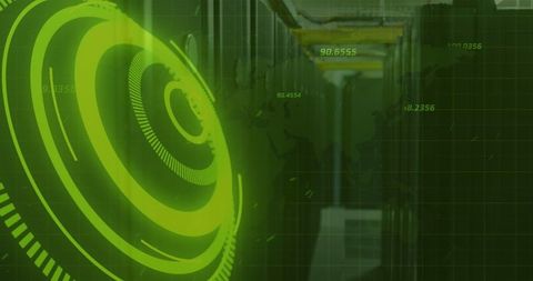Futuristic Data Technology with Neon Radar Scan and Server Room - Download Free Stock Images Pikwizard.com