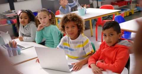 Diverse Classroom with Engaged Students Using Laptops - Download Free Stock Images Pikwizard.com