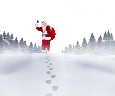transparent santa walking in snow christmas scene - Download Free Stock Videos Pikwizard.com