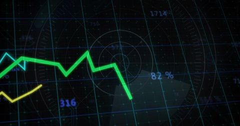 Tracking Neon Data Pulse on Futuristic HUD Grid with Radar Overlay and Percent Readout