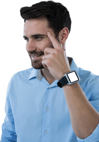 Smiling Man Gesturing Smart Idea Transparent Background - Download Free Stock Videos Pikwizard.com