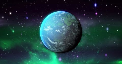 Imaginary Planet Floating in Vibrant Outer Space - Download Free Stock Images Pikwizard.com
