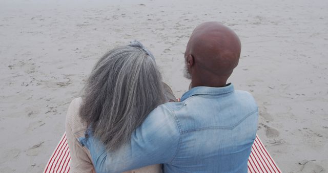 Senior Couple Relaxing on Beach - Download Free Stock Images Pikwizard.com